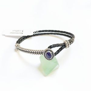 AMERICAN WEST Lapis Leather Bracelet Sterling S7” Hook & Loop NEW IN AW BOX